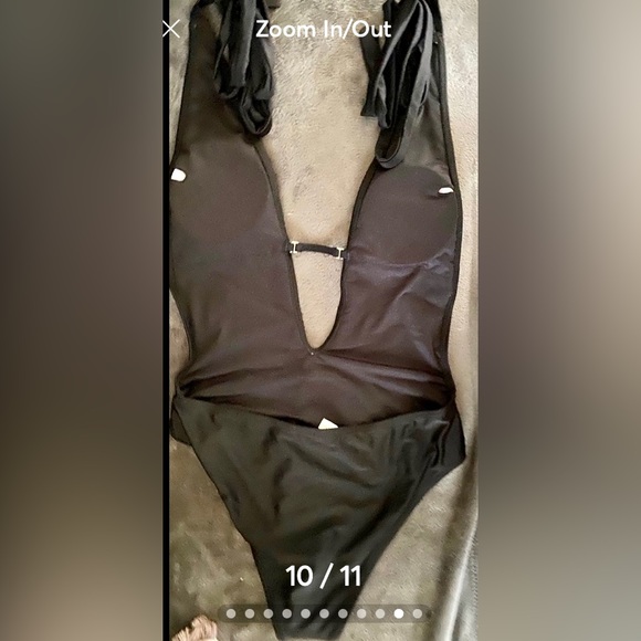 NWOT SWIMSUIT Black One Piece Plunge by Sweaty Rocks - Picture 9 of 12